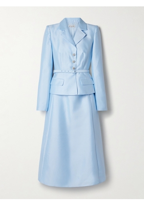 Self-Portrait - Layered Embellished Taffeta Midi Dress - Blue - UK 4,UK 6,UK 8,UK 10,UK 12,UK 14,UK 16