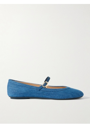 Gianvito Rossi - Carla Denim Mary Jane Ballet Flats - Blue - IT35,IT35.5,IT36,IT36.5,IT37,IT37.5,IT38,IT38.5,IT39,IT39.5,IT40,IT40.5,IT41,IT41.5,IT42