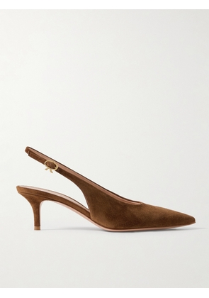 Gianvito Rossi - Robbie 45 Suede Slingback Pumps - Brown - IT35,IT36,IT36.5,IT37,IT37.5,IT38,IT38.5,IT39,IT39.5,IT40,IT40.5,IT41,IT41.5,IT42