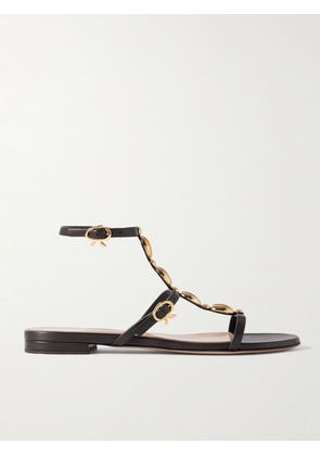 Gianvito Rossi - Kalinda Embellished Leather Sandals - Brown - IT36,IT36.5,IT37,IT37.5,IT38,IT38.5,IT39,IT39.5,IT40,IT40.5,IT41,IT41.5,IT42