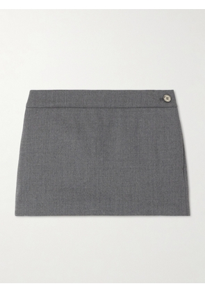 WARDROBE.NYC - Wool-blend Twill Mini Skirt - Gray - xx small,x small,small,medium,large