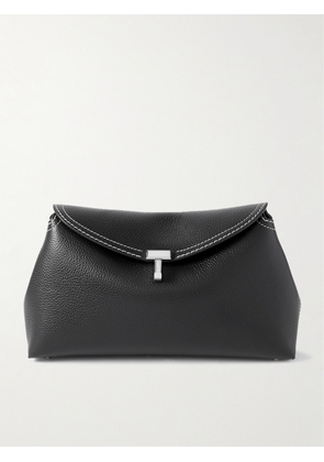 TOTEME - T-lock Textured-leather Clutch - Black - One size