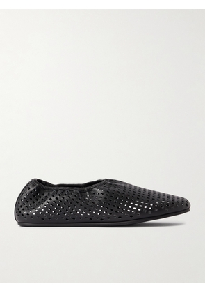 ST. AGNI - Perforated Leather Ballet Flats - Black - IT35,IT36,IT37,IT38,IT39,IT40,IT41,IT42