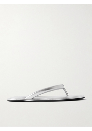ST. AGNI - Sumi Padded Metallic Leather Flip Flops - Silver - IT35,IT36,IT37,IT38,IT39,IT40,IT41,IT42