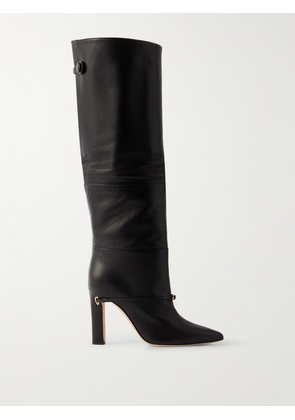 Jennifer Chamandi - Eddie Leather Knee Boots - Black - IT36,IT36.5,IT37,IT37.5,IT38,IT38.5,IT39,IT39.5,IT40,IT40.5,IT41,IT42
