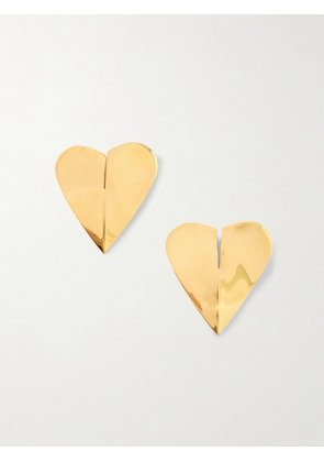 Alaïa - Torn Heart Oversized Gold-tone Earrings - One size
