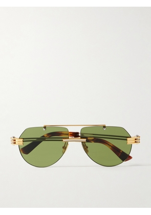BOTTEGA VENETA EYEWEAR - Aviator-style Gold And Silver-tone Sunglasses - One size