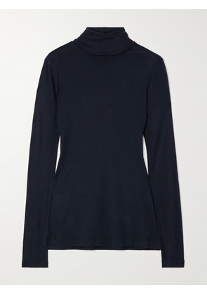 TOTEME - Ribbed Jersey Turtleneck Top - Blue - xx small,x small,small,medium,large,x large