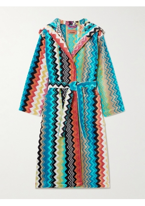 Missoni - Giacomo Hooded Striped Cotton-terry Robe - Blue - x small,small,medium,large,x large,xx large