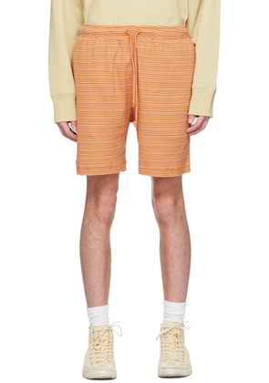 Acne Studios Orange Striped Shorts