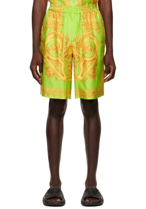 Versace Green & Gold Barocco Shorts