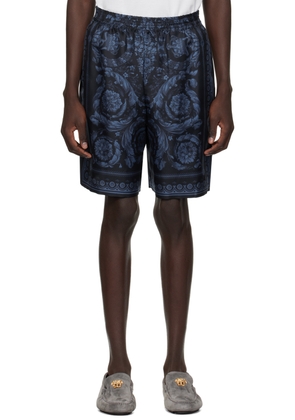 Versace Navy Barocco Shorts