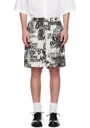 Acne Studios Gray & Black Printed Shorts