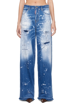 Dsquared2 Blue Medium Wood Worm Wash Cool Girl Jeans