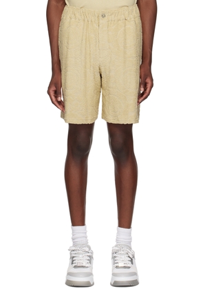 Versace Beige Barocco Jacquard Shorts