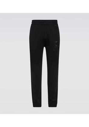 Burberry Embroidered cotton sweatpants