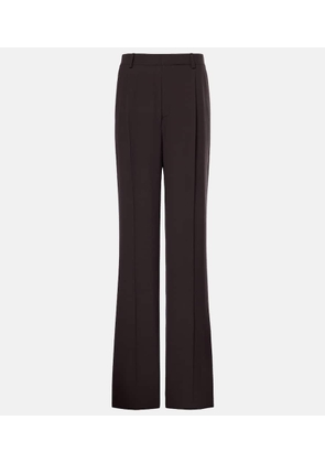 Saint Laurent High-rise silk crepe straight pants