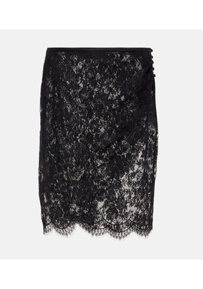 Saint Laurent Sheer cotton-blend lace wrap skirt