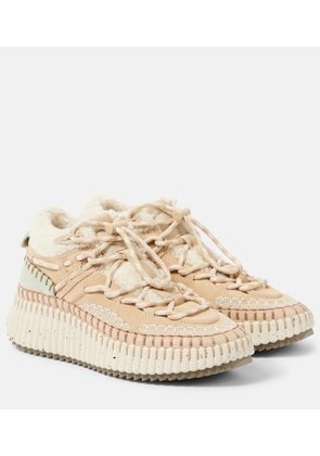 Chloe Nama shearling-lined suede sneakers