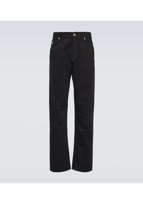 Versace Embellished mid-rise straight jeans