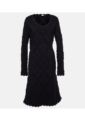 Burberry Scalloped wool-blend midi dress