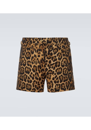 Tom Ford Leopard-print swim trunks