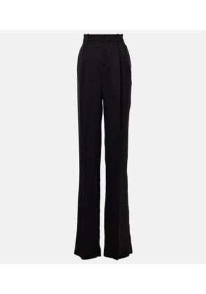 Saint Laurent High-rise silk satin straight pants
