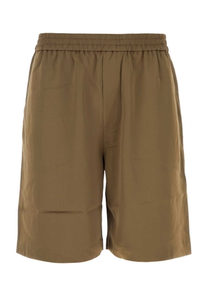 Nanushka Khaki Satin Remko Bermuda Shorts