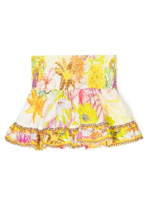 Camilla Kids Shirring Waist Cotton Mini Skirt