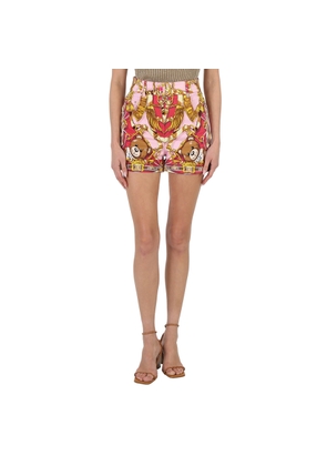 Moschino Ladies Fantasia Rosa Teddy Scarf High-waisted Shorts
