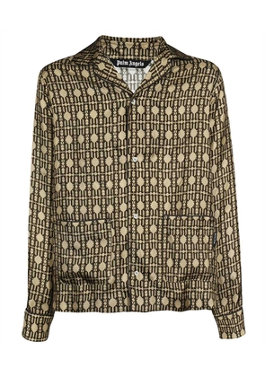 Palm Angels Printed Silk Pajama Blouse
