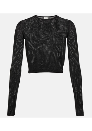 Saint Laurent Ribbed-knit crop top