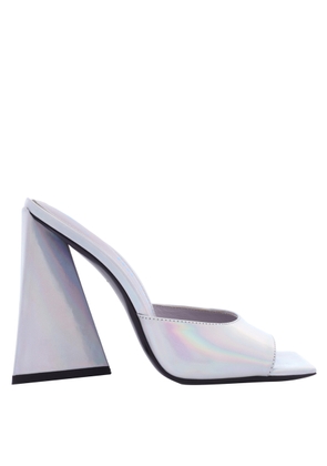 The Attico Ladies Holographic Silver Devon Mules