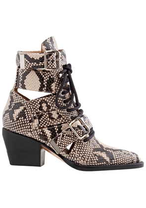 Chloe Ladies Python Boots In Grey