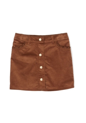 Chloe Kids Corduroy Skirt With Scalloped Edges