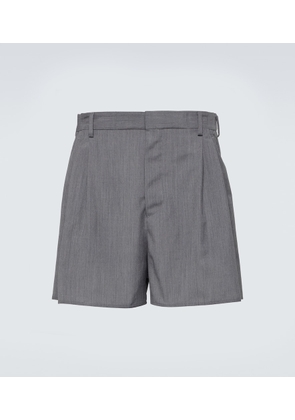 Prada High-rise wool and mohair shorts