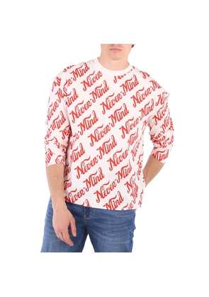 Etudes Mens Spirit Long Sleeved Nevermind Allover Logo T-Shirt