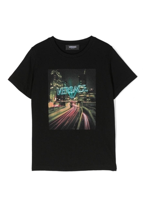 Young Versace Kids Blinding Lights Graphic Print T Shirt