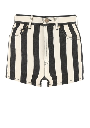 Saint Laurent Printed Stretch Denim Shorts