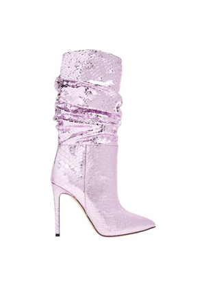 Paris Texas Python-Embossed Slouchy Stiletto Boots