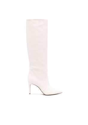 Paris Texas Ladies White Stiletto 85mm Leather Boots