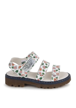 Kenzo Girls Floral Motif Logo-Patch Sandals