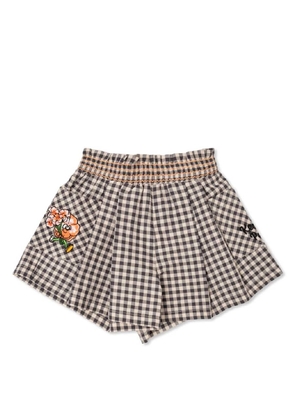 Kenzo Girls Embroidered Check Pattern Shorts