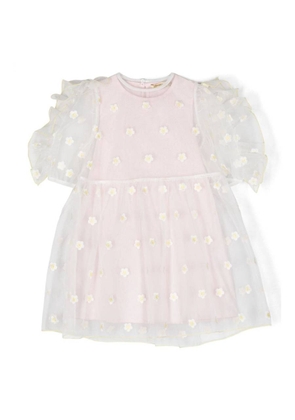 Stella Mccartney Kids Daisy Embroidered Tulle Dress