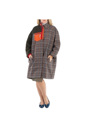 Kolor Ladies Glen Plaid Panelled Single-Breasted Coat