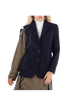 Kolor Ladies Navy Deconstructed Panelled Single-Breasted Blazer