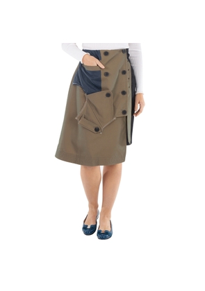 Kolor Ladies Trench Detail Patchwork Skirt