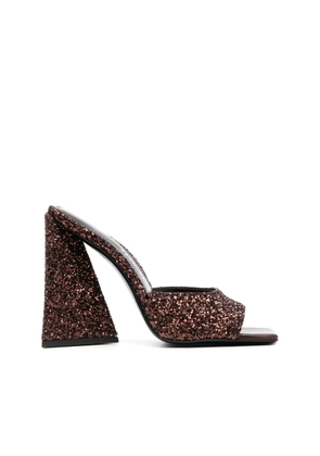 The Attico Ladies Brown Sequins Devon 115 mm Mule