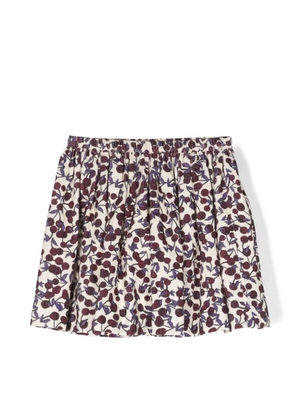 Bonpoint Kids Imprime Prune Cherry Print Corduroy Skirt