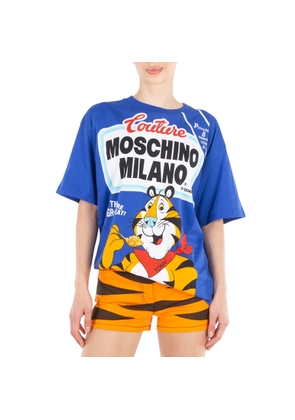 Moschino Tony The Tiger Oversized T-Shirt In Blue